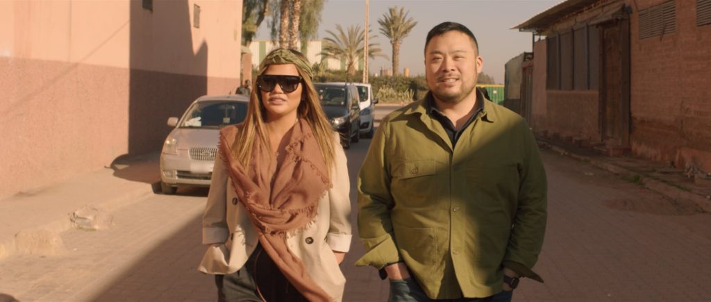 Chrissy Teigen and chef David Chang in Breakfast, Lunch & Dinner