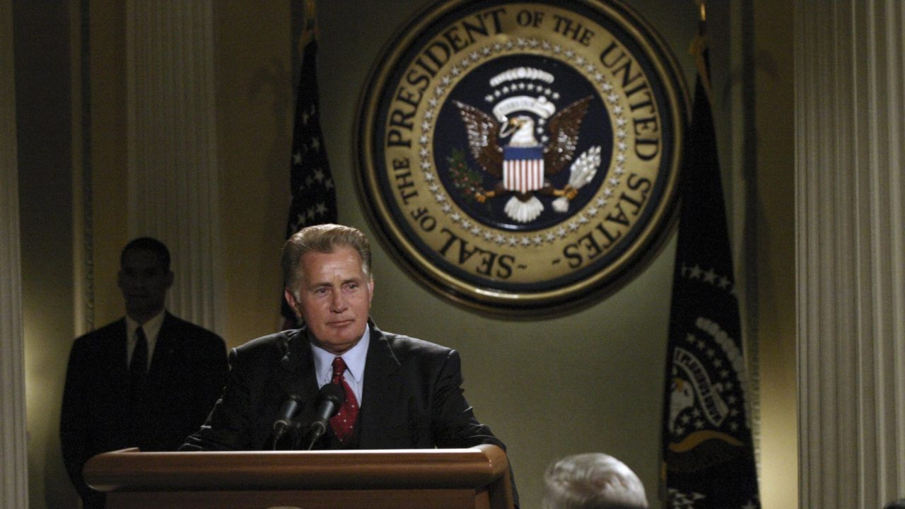 President Bartlet giving a speech in The West Wing.
