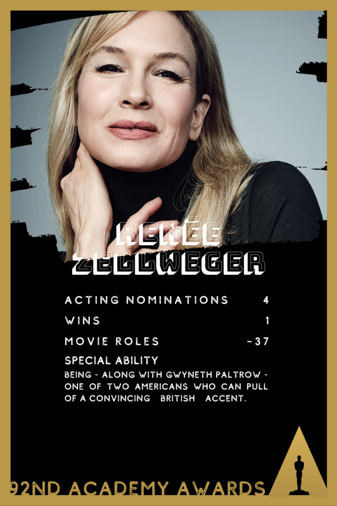 Renee Zellweger is nominated for Judy at this year's Oscars.