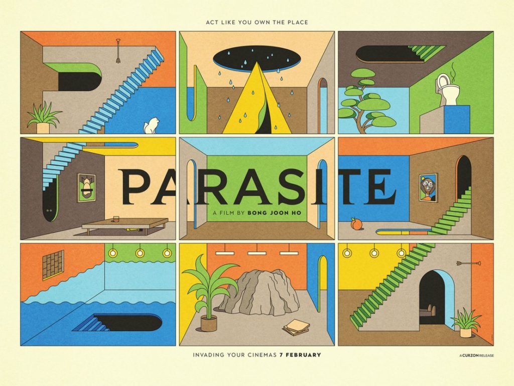 Renowned design studio La Boca have created an illustrated poster for Parasite.