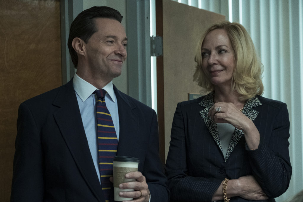 Hugh Jackman and Allison Janney in HBO's Bad Education.