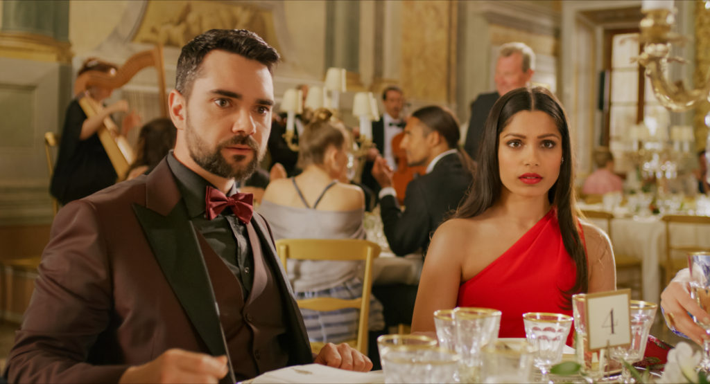 Freida Pinto and Allan Mustafa in Netflix's Love Wedding Repeat.
