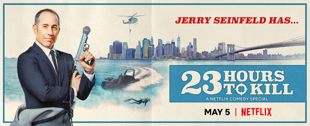 A promotional banner for Jerry Seinfeld: 23 Hours to Kill.