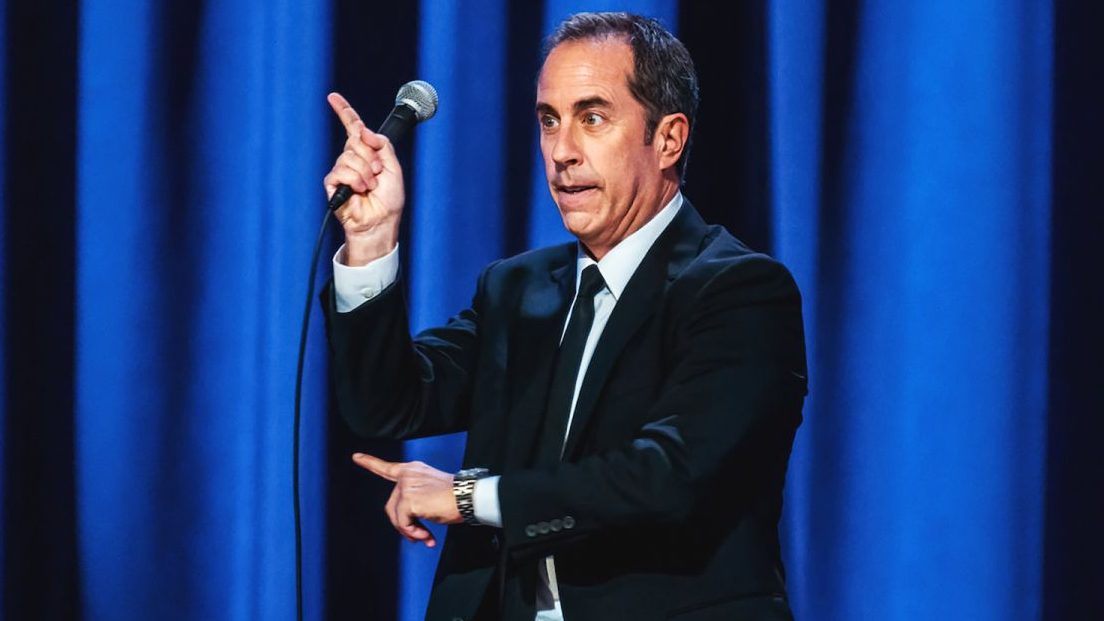 Jerry on stage in his new stand-up special, Jerry Seinfeld: 23 Hours to Kill.