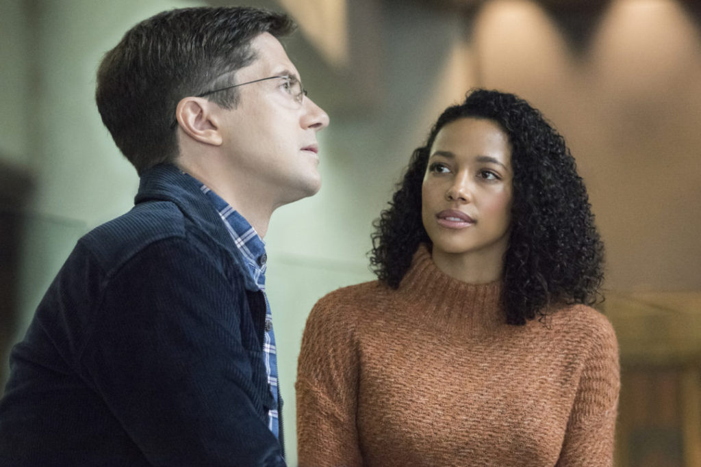 Topher Grace as Mark; Kylie Bunbury as Claudia in The Twilight Zone episode "Try, Try".