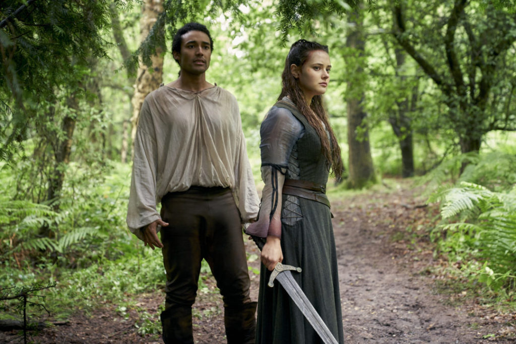 Devon Terrell is Arthur and Katherine Langford is Nimue in Netflix's Cursed.