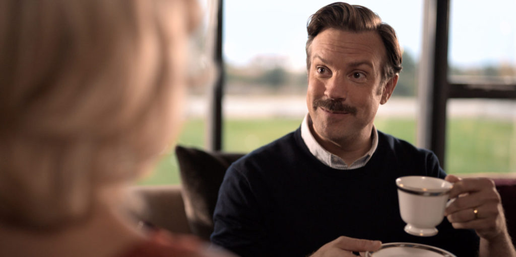 Jason Sudeikis as Ted Lasso in the new AppleTV+ series.
