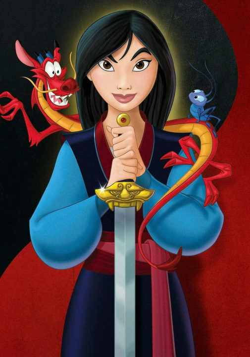 Mulan and Mushu from Disney's 1998 animated feature.