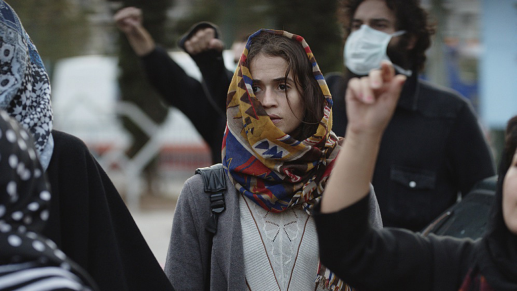 Niv Sultan is Tamar Rabinyan, an Israeli spy, at an Iranian demonstration in Tehran.