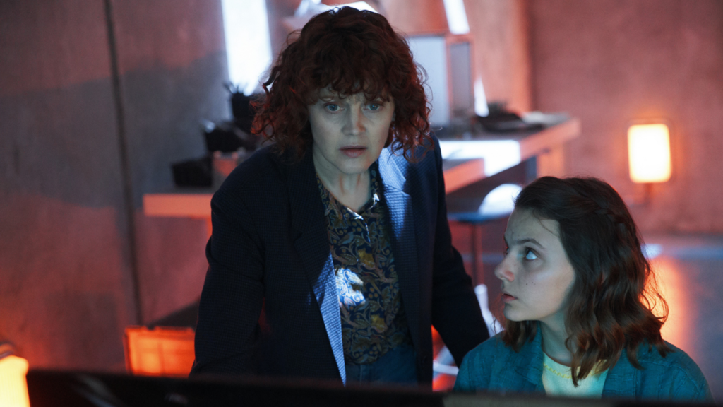 Simone Kirby and Dafne Keen investigate the relationship between Dust and dark matter in His Dark Materials season 2.