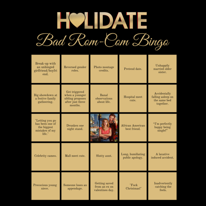 Holidate Bad Rom-Com Bingo