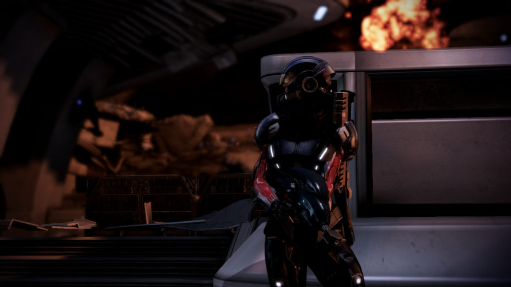 Shepard under fire in Mass Effect 3