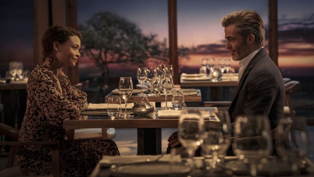 Thandiwe Newton and Chris Pine reminisce about old times in All the Old Knives.